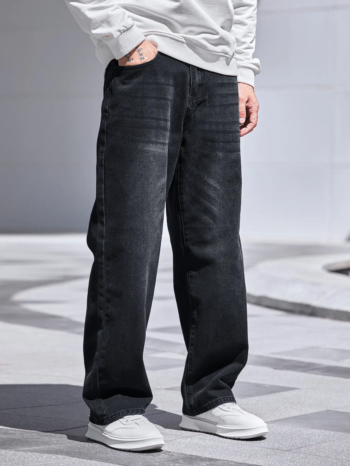 High Waist Spring To Summer Loose Jeans Fall Baggy Straight Leg Denim Pants Trousers