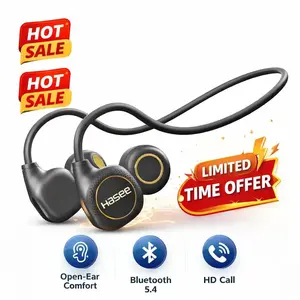 Open-Ear Neckband Headphones, Wireless Air Conduction Headphones, Hi-Fi Sound, LED Battery Display, Clear Call Noise Reduction Mic, Lightweight Secure Fit, Bluetooth 5.4, Sweatproof Sports Headphones for Running & Workout – New Year Gifts for Men & Women