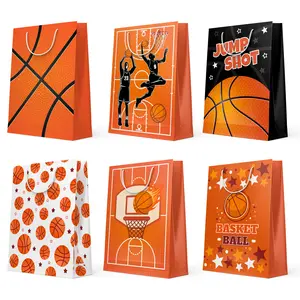 Basketball Gift Bags, 24 Pcs Basketball Gifts Paper Bag Set - Basketball Treat Bags, Basketball Party Bags , Basketball Goody Bags for Basketball Party Decorations, Basketball Birthday Decorations