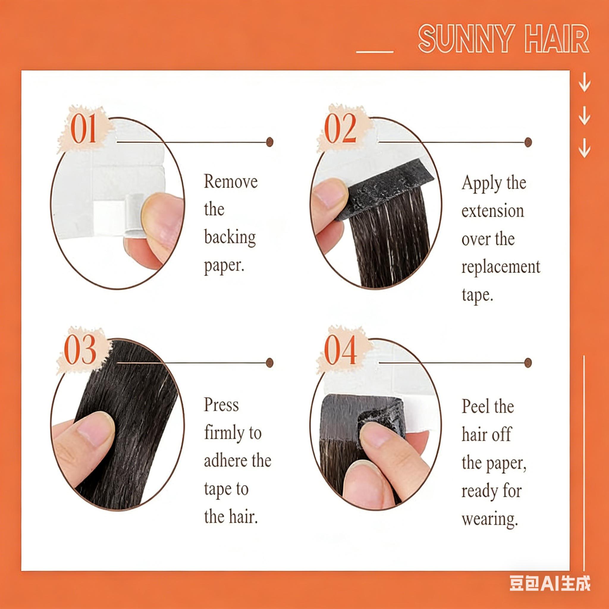 Sunny Tape in Hair extension Girl hair Tape  - Hot Color Real Human Hair invisible Tape Natural Straight 12inch-28inch，50G, 20pcs/pack Holiday gifts ##TikTokShop SpringStatements