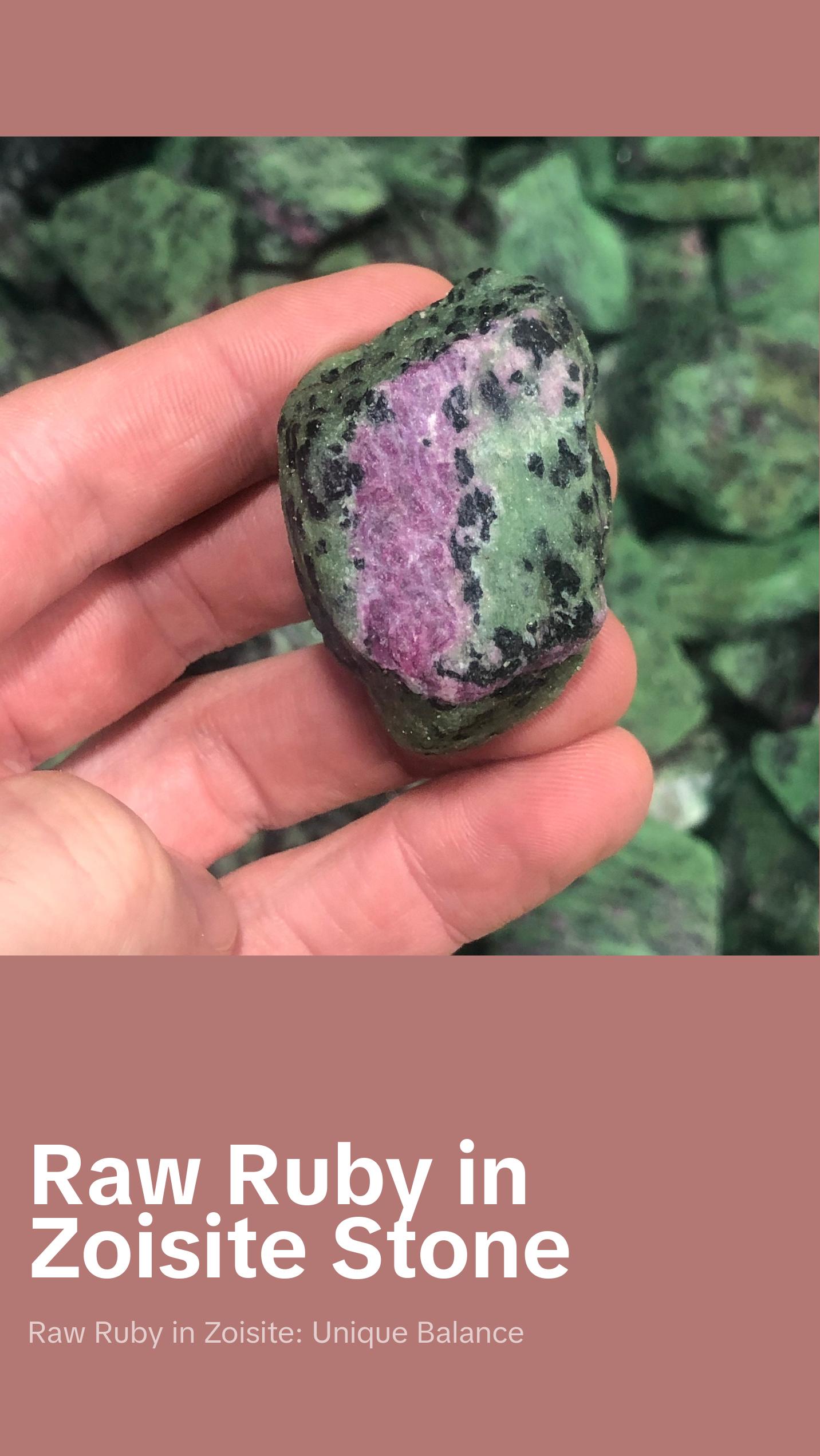 New Moon Beginnings Raw Ruby In Zoisite Stone - Natural Mineral with Green and Purple Colors New Moon Beginnings Raw Ruby In Zoisite Stone - Natural Mineral with Green and Purple Colors