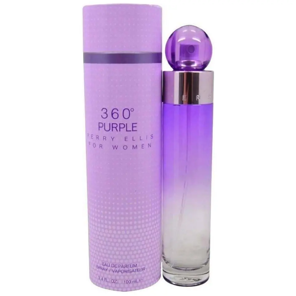 Perry Ellis 360 Purple EDP, Women's Floral Sweet Fruity Fragrance for Female Wear with Purple Orchid, Berry Musks, Oak Moss & Jasmine Notes, 3.4 fl oz Spray Bottle, Elegant Signature Scent