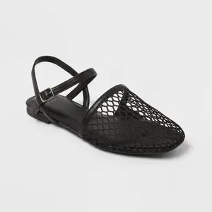 Women's Vanna Fishnet Slingback Flats with Memory Foam Insole - A New Day Women's Vanna Fishnet Slingback Flats with Memory Foam Insole - A New Day