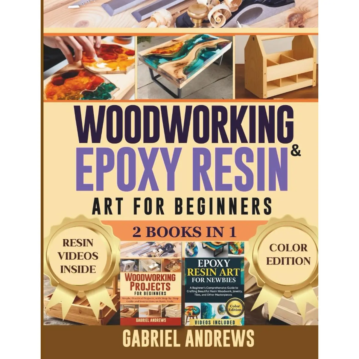 Woodworking and Epoxy Resin Art for Beginners (2 Books in 1): Step-by-Step Guide to Creating Wood Crafts, Tabletops, Coasters, Jewelry, and More - Includes Carpentry Plans and Resin Video Tutorials Paperback – October 9, 2025