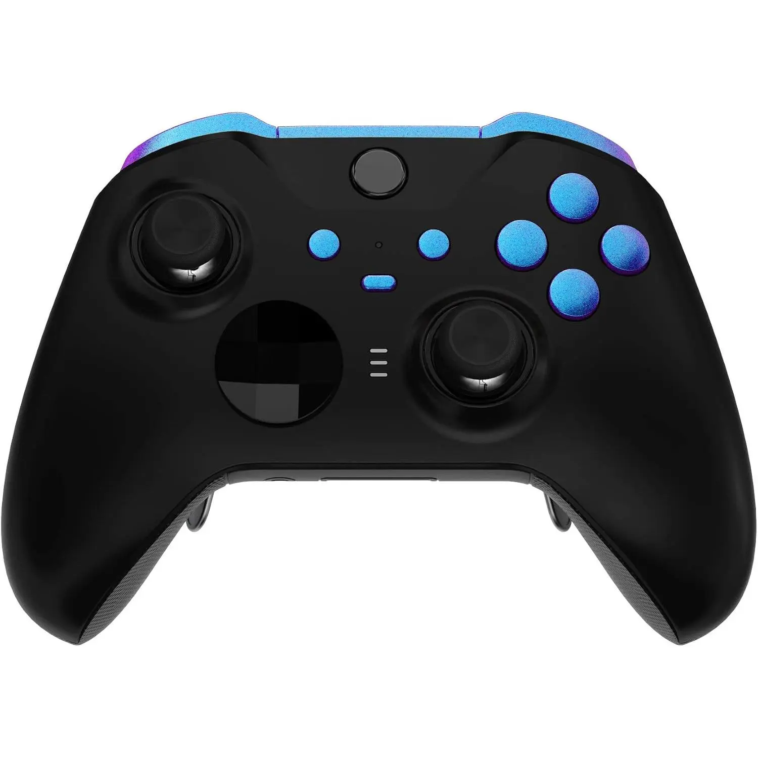 eXtremeRate Custom Chameleon Purple Blue Plastic Replacement Buttons Kit - LB RB Bumpers, LT RT Triggers, ABXY, Start, Back, Sync, Profile Keys for Xbox Elite Series 2 & Core Console Accessories (for Gamers)