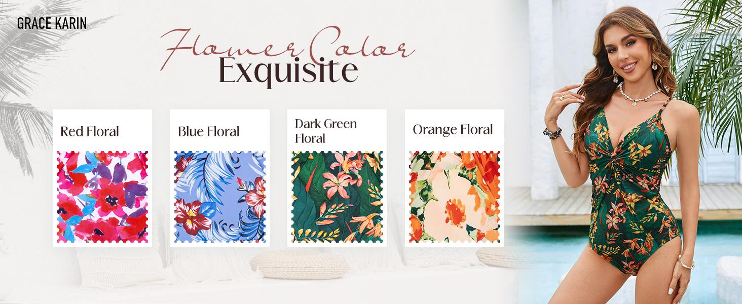 【GRACE KARIN】 Women's Two-piece set Swimsuits with Cover Up Skirt Tummy Control V Neck Bathing Suits SpringStatements 【GRACE KARIN】 Women's Two-piece set Swimsuits with Cover Up Skirt Tummy Control V Neck Bathing Suits SpringStatements