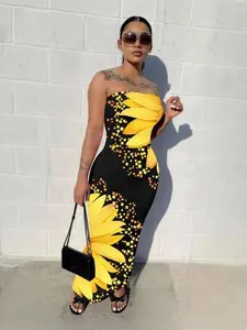 USBOUTIQUE CHIC Women's Stretchy Comfortable Strapless Bodycon Maxi Dress Casual Everyday Curvy-Friendly