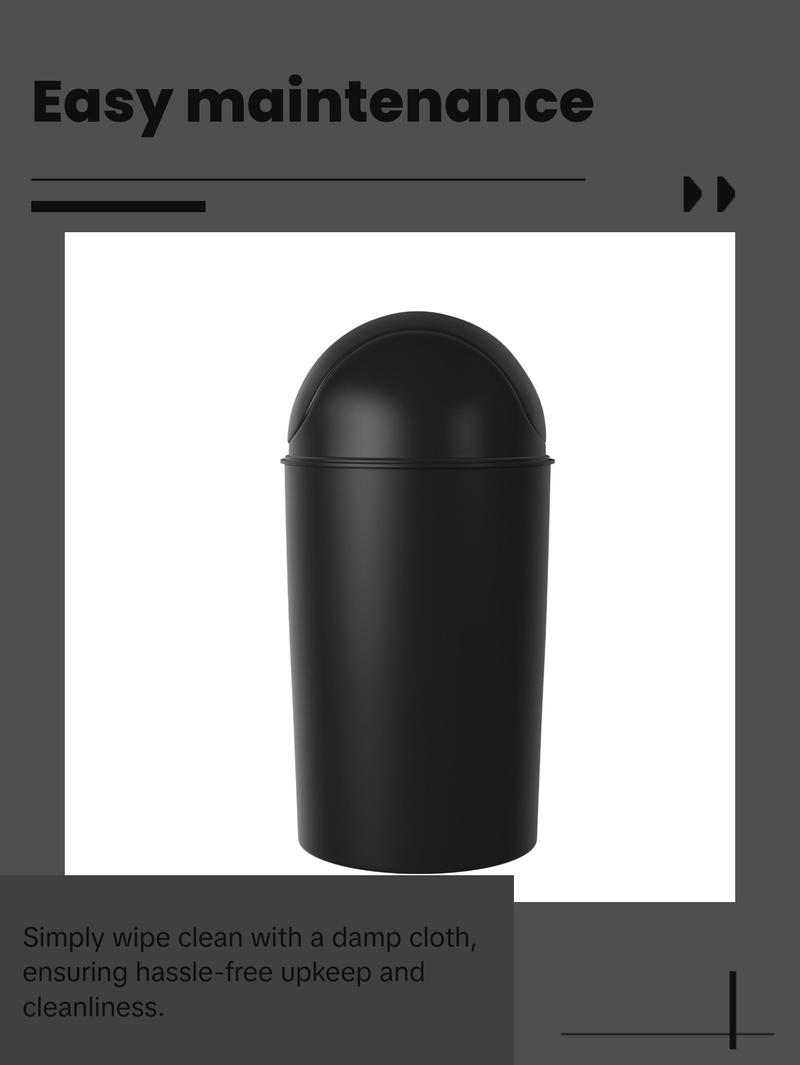 Umbra Grand Trash Can, 10-Gallon Swing-Top Kitchen Trash Bin with Lid, Durable for Home & Office - 1 Pack Bin Box