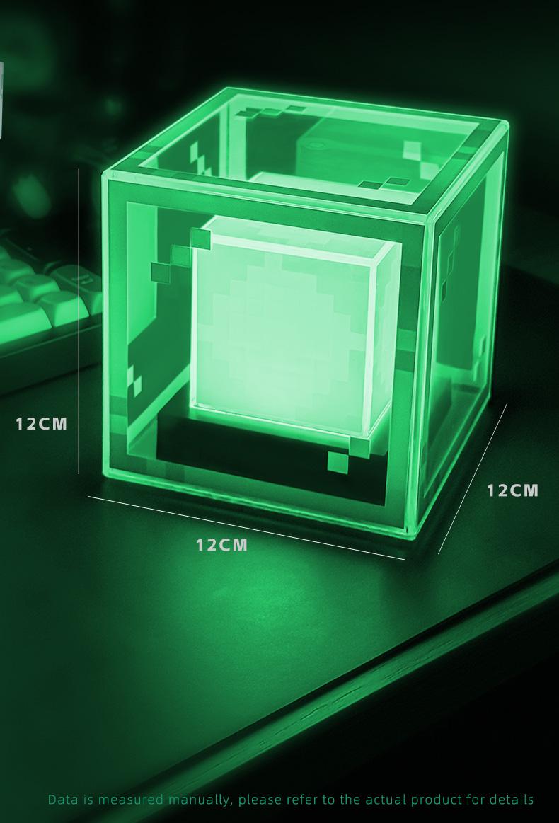 Pixel Style Beacon Night Light Four Color Changing RGB Lamp Beads Eco Friendly Material Type C Charging for Enhanced Gaming Atmosphere