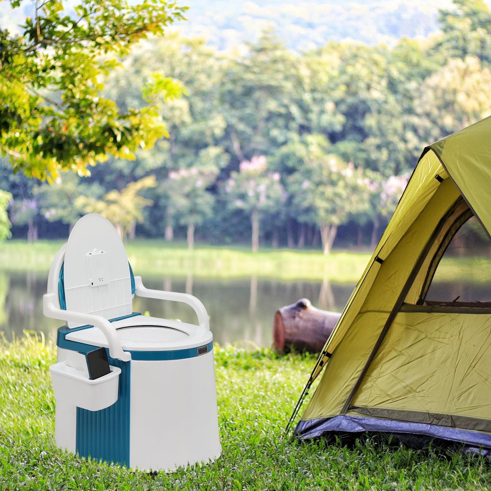 Outdoor toilet with toilet paper holder/anti-slip strip/leather cushion Suitable for outdoor RV bathrooms.