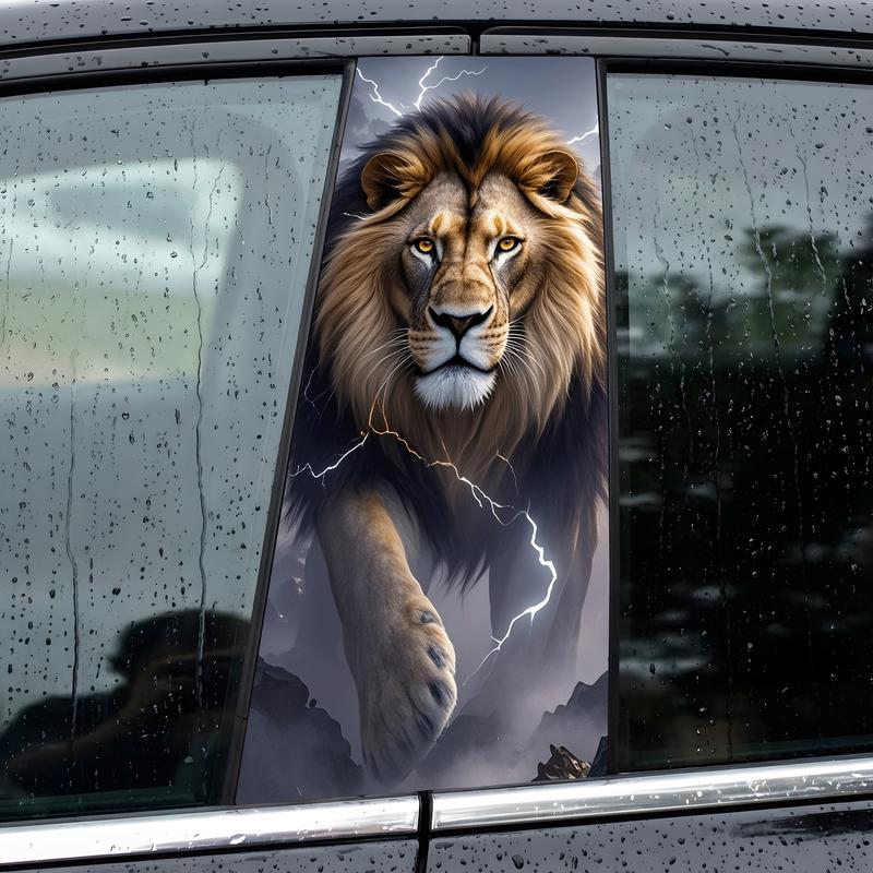 Male Lion Car B-pillar Sticker Vinyl Personalized Creative Waterproof Window Decoration Car Door Trim Sticker Truck Funny Decals