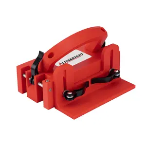 Alphastart Table Saw Push Block, Ergonomic Woodworking Safety Pusher with Balance Support, Adjustable for Material Thickness, Anti-Slip, Prevents Kickback & Protects Hands