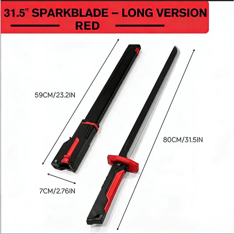 31.5" Cyberpunk Drifter Spark Neon Lightsaber with Spark Blade Sound & Fog 8-Color Streaming Light Type-C Rechargeable for Rave Cosplay & Display – Kids’ Favorite Gift