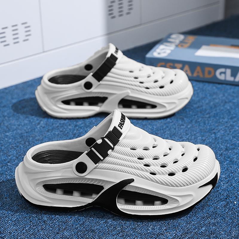 Mens Summer Outdoor Clogs Quick Drying Non Slip Thick Sole Beach Sandals Soft Comfortable Durable Odor Resistant Slippers for Men