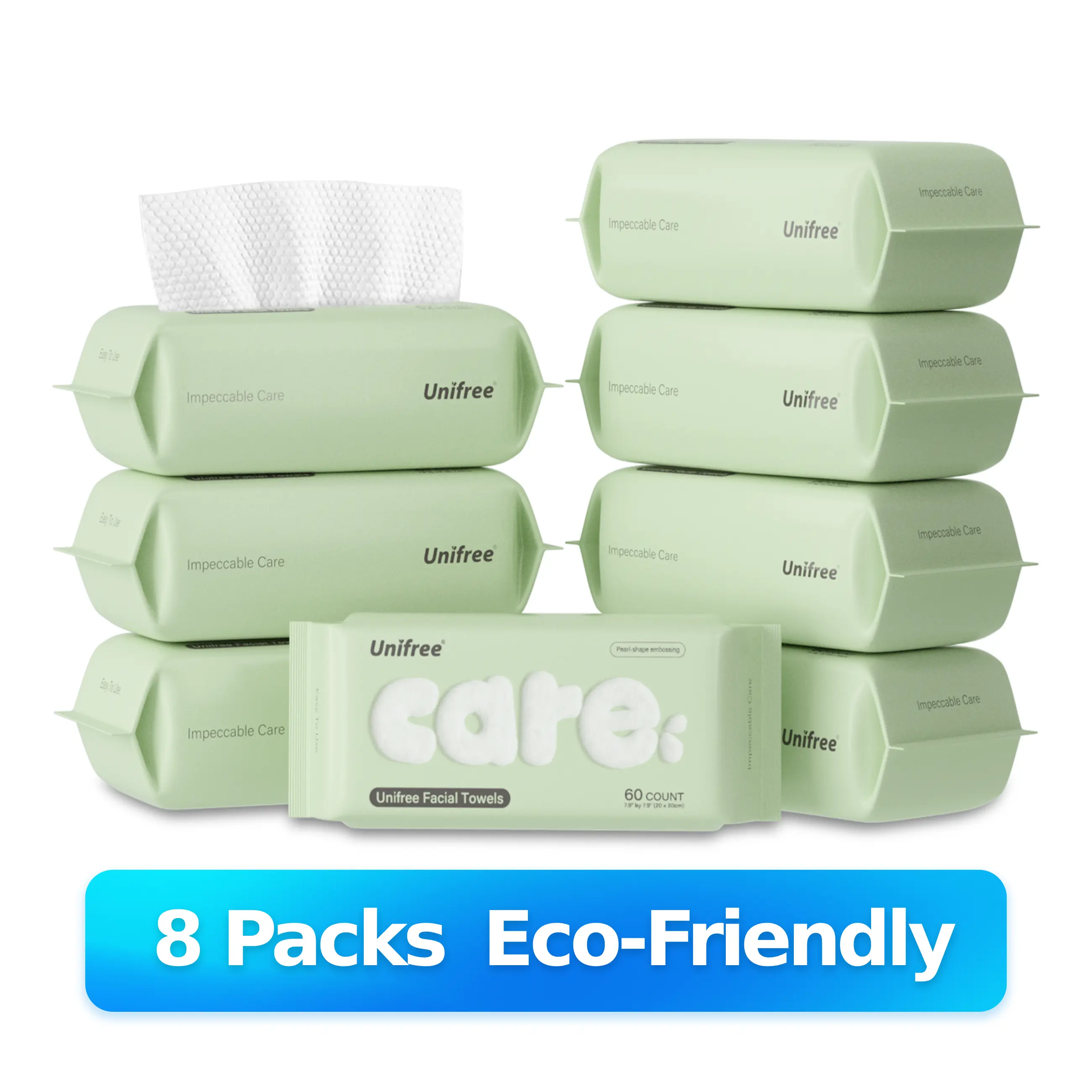 [N] Unifree Disposable Face Towels, Biodegradable Single Use Towelette, Soft Thick Facial Tissues, Napkin Pack, tiktokshopsummersale