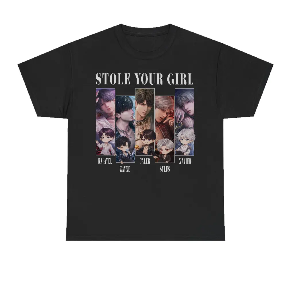 Women's Cotton Stole Your Girl T-Shirt - Retro Sylus Zayne Caleb Xavier Rafayel Otome Game Fan Gift Top, Twist Design, All Seasons, Thanksgiving Easter Valentines Day Sweatshirt Hoodie, Asymmetrical, Basic