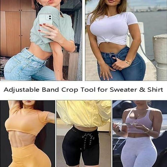 3Pcs Women's Shirt Tuck Band, Adjustable Elastic Crop Bands for Sweaters & Shirts to Change The Style of Your Tops