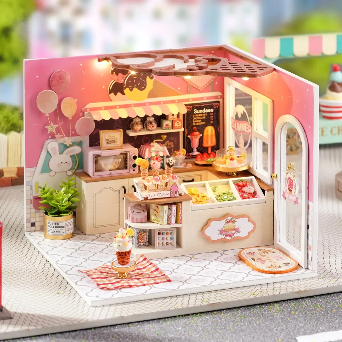 Cuteroom Mini Model House Set, Wooden Miniature Houses kit adults, DIY 3D Puzzle with Furniture, Perfect Gift for Teens & Adults, Ideal for Halloween & Christmas