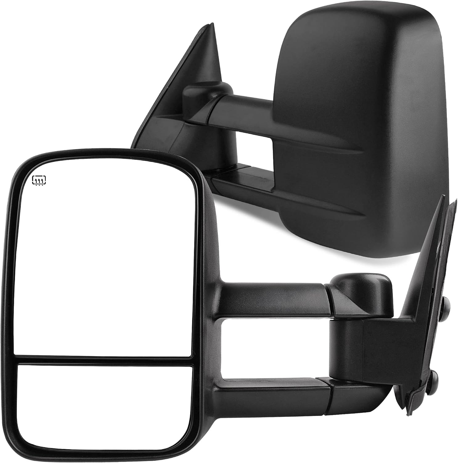 YITAMOTOR Towing Mirrors Compatible with 1999-2002 Chevy Silverado GMC Sierra 1500 2500 3500, Power Heated Telescoping Tow Mirrors Pair Set