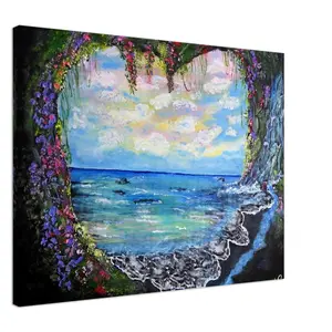 "A Lover's Cove" Canvas Print - FSC-Certified Wood Stretcher Bars, Cotton-Polyester Blend, Slim & Thick Options, Included Hanging Kit