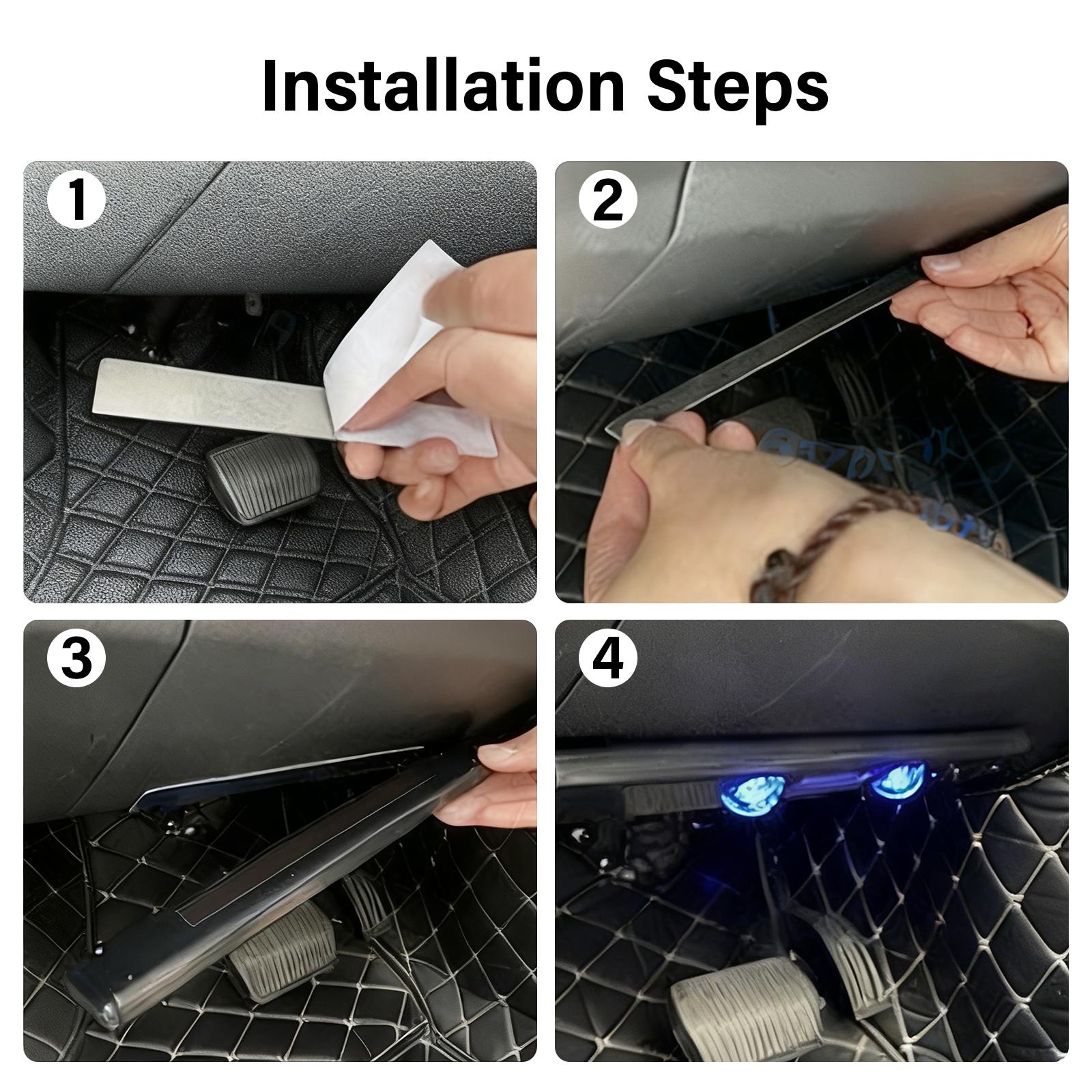 Car Foot Atmosphere Light Car LED Lights, Smart Car Interior Lights with App Control, RGB Lights with DIY Mode and Music Mode, 2 Lines Design LED Lights for Cars with Car Charger, 12V Car Accessories Carconversion