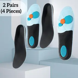 2 Pairs Unisex Orthotic Shoe Insoles with Arch Support & Shock Absorption, Comfort Pain Relief Inserts for Flat Feet, Work Boots & Daily Wear