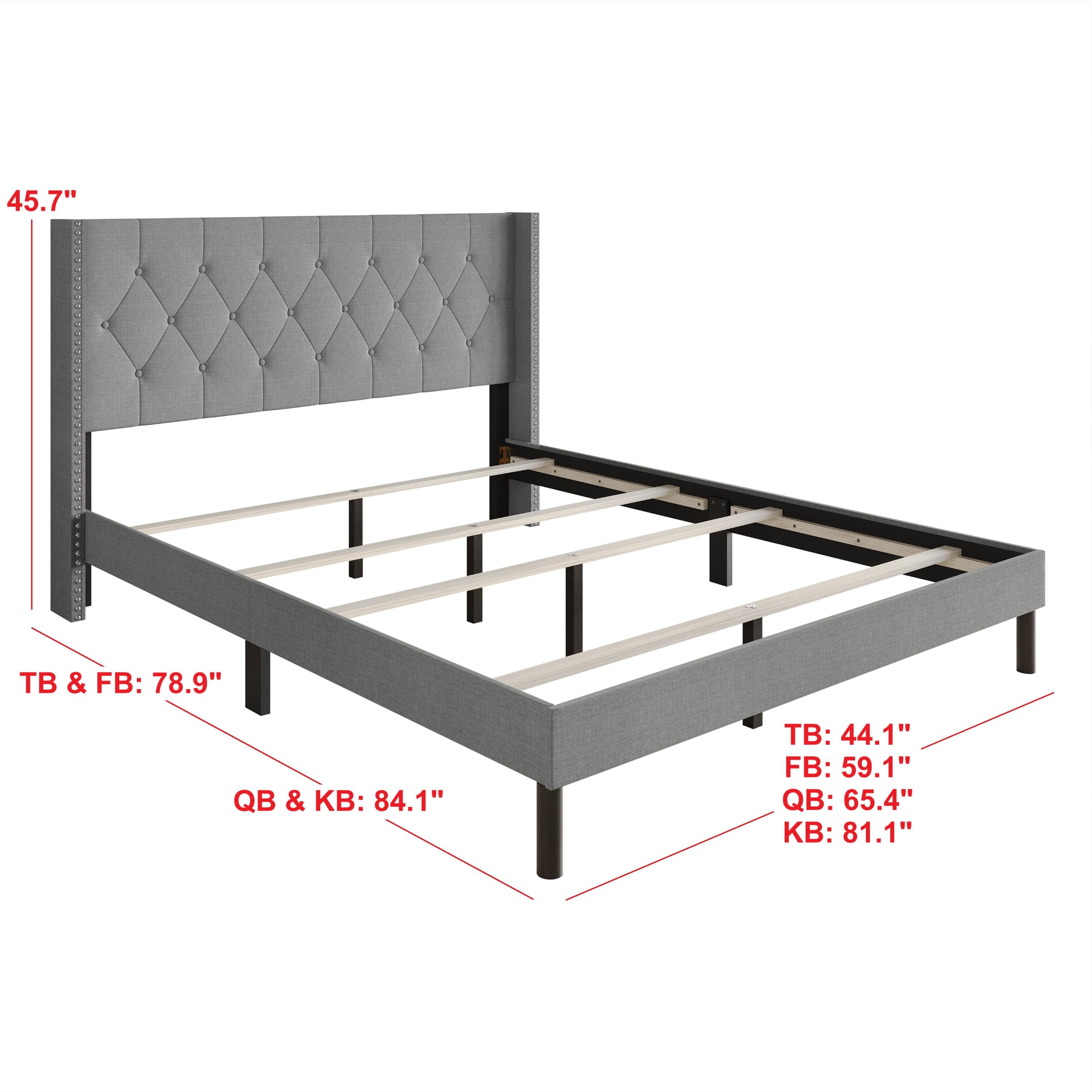 Favorer Cicero Tufted Upholstered Wingback Panel Bed, Box Spring Require, Comfortable and Stylish Design King Size Four Sturdy Legs Favorer Cicero Tufted Upholstered Wingback Panel Bed, Box Spring Require, Comfortable and Stylish Design King Size Four Sturdy Legs