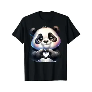 Funny Panda Love Heart Giant Bear Pandas Lover Men Women T-Shirt 180g