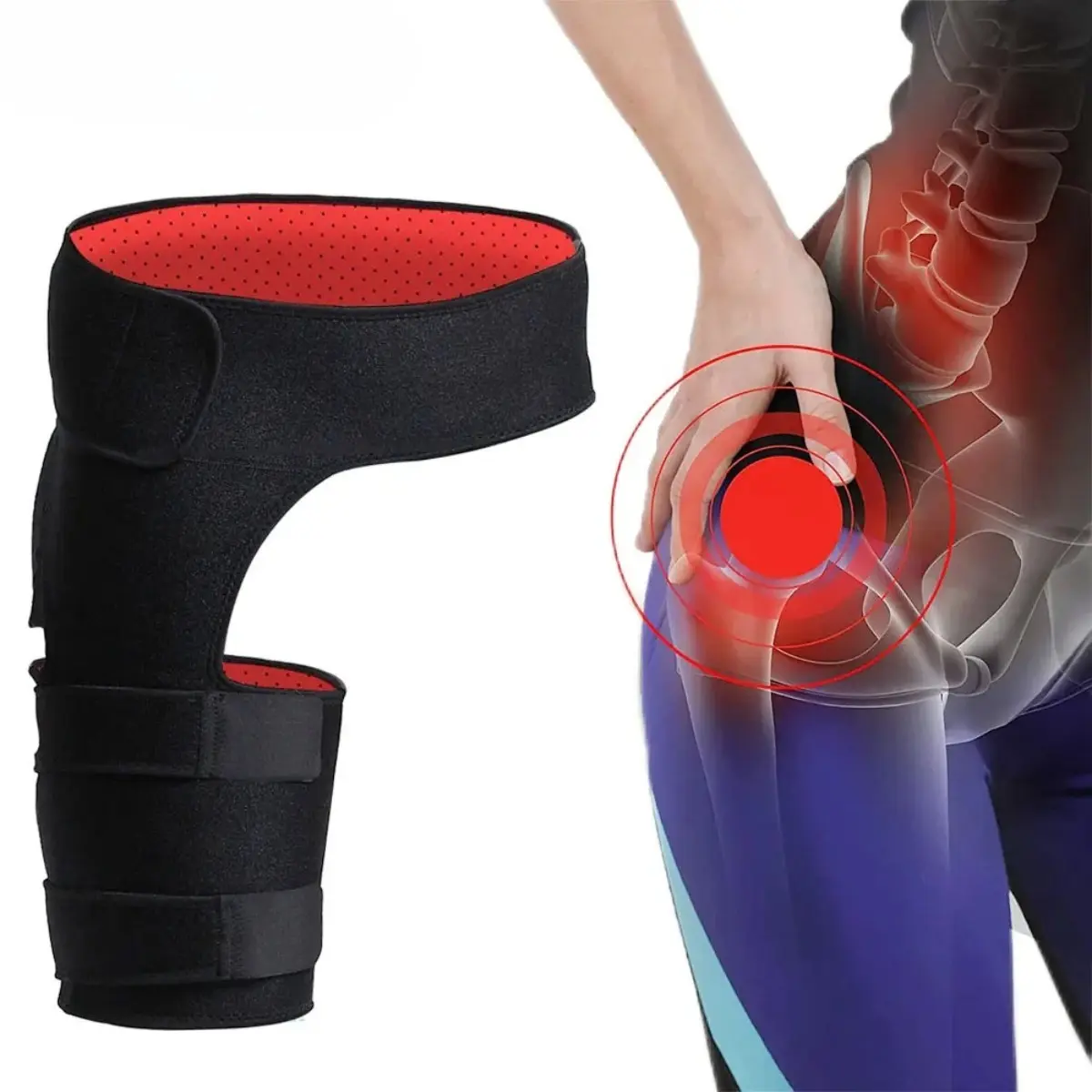 Adjustable Thigh Compression Brace and Groin Wrap, High Support Hip Belt for Men & Women, Flexible Joint Support for Muscle Recovery and Daily Use, Wearable, Fatigue Support Protective Gear