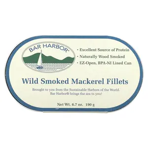 Bar Harbor Wild Smoked Mackerel Fillets, 6.7 oz (190 g)