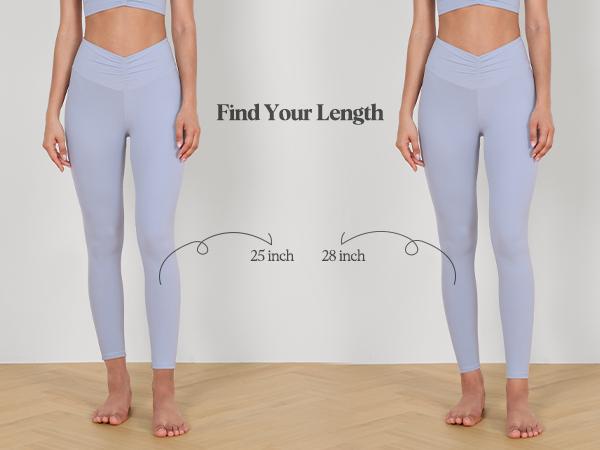 ODODOS Cloud Feeling Ruched Yoga Leggings for Women 25" / 28" High Waist Crossover Yoga Pants