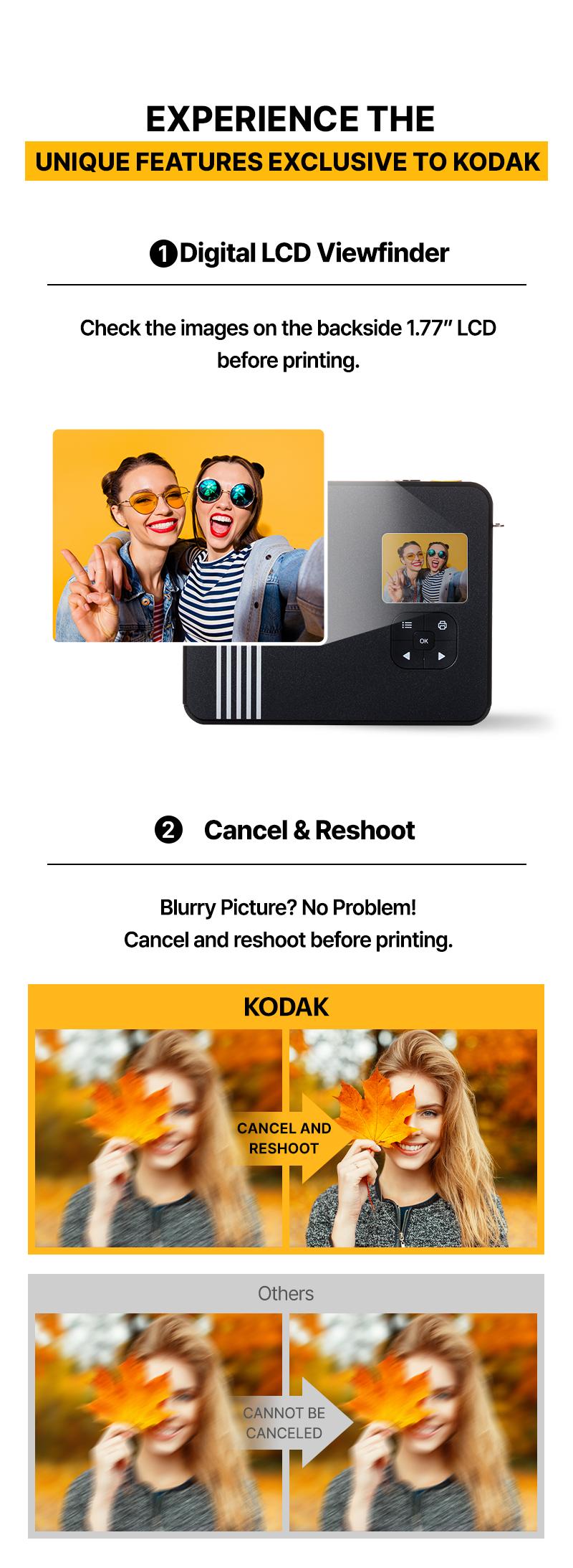 KODAK Mini Shot 3 Retro 4PASS 2-in-1 Instant Digital Camera and Photo Printer (3x3 inches) + 60 Sheets Cartridge Bundle