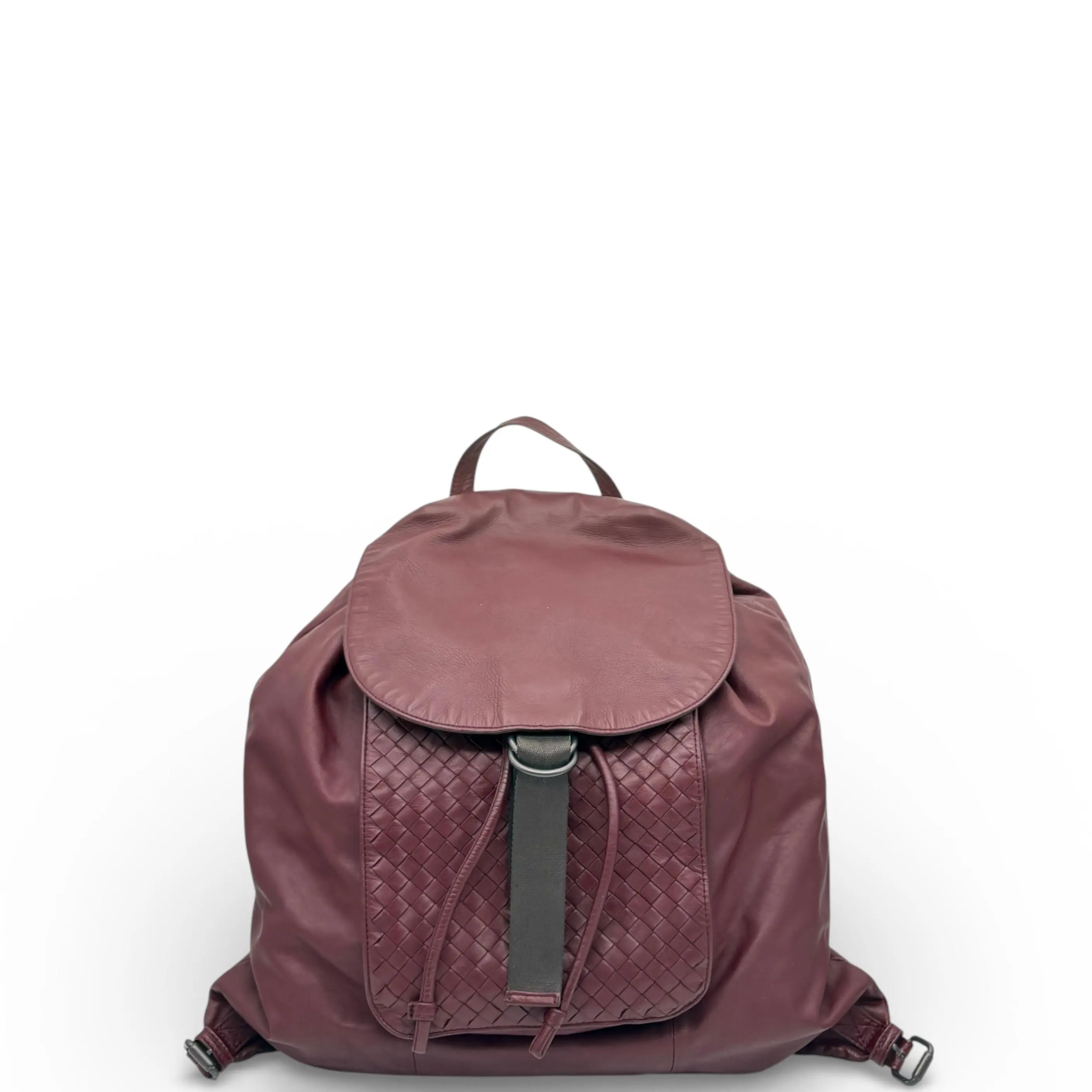 Pre-owned BOTTEGA VENETA Leather Backpacks Backpack Calfskin Calfskin Intrecciato Red (yl1229o4)