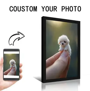 Customized pet portrait posters with black wooden frames decorate your home, turning your cats and dogs into works of art. High-resolution pet photo printing, personalized and adorable, is the perfect choice for home Decor or as a gift.