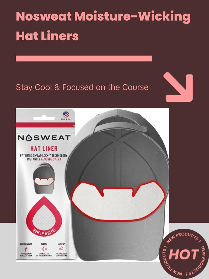 Nosweat White Hat Liners - Patented SweatLock Technology, Hypoallergenic, Moisture-Wicking, 12-Pack for Various Hat Types, Comfortable & Lightweight