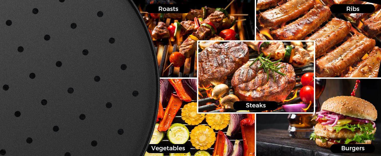 BALI OUTDOORS 17" Charcoal Pan for 40'' Ring Fire Pit BBQ Grill Charcoal Tray Round Cast Iron Heavy Duty Black TikTokShopBlackFriday