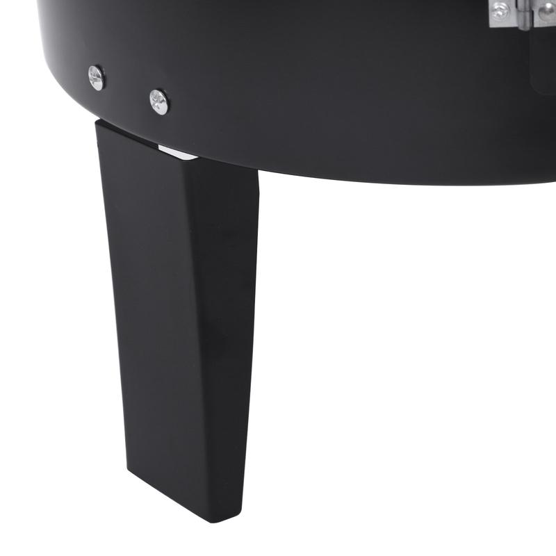 3-in-1 Portable BBQ Smoker Grill - Multi-Layered Detachable Cooker with Thermometer for Outdoor Grilling & Camping