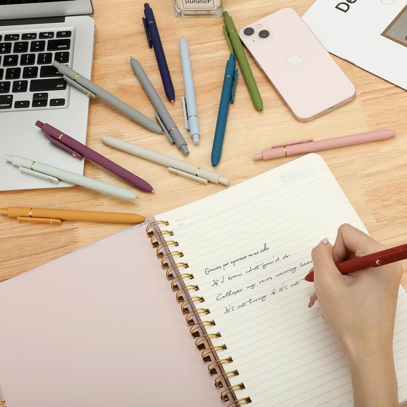 10 Pcs Black Gel Pens – Smooth 0.5mm Fine Tip, Quick-Dry Ink, Aesthetic Gradient Design | Must-Have Study Tools for Back to School