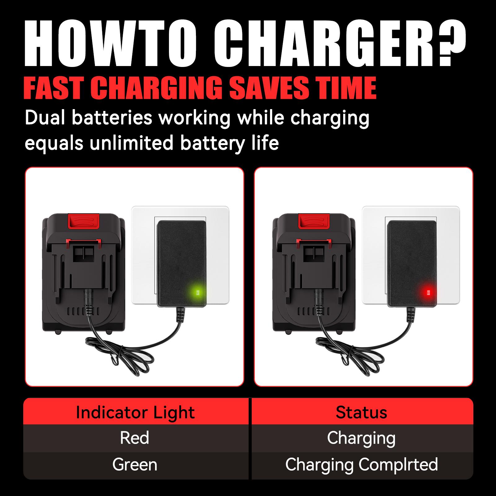 TANLOOK 12 Inch Brushless Electric Chainsaw Saw Logging Saw Pruning Woodworking Garden Power Tool 20V 2*4.0Ah Batteries Cutting Heavy Duty Portable Handle STU4