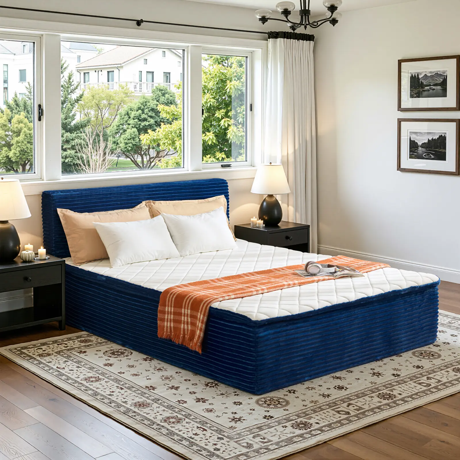Weaxty All-in-One Compressed Bed with Integrated Mattress, Compressed Cloud Flood Bed&Headboard, High Density Foam, For Bedroom Guestroom Apartment, Fully Assemblly, Queen/Full/Twin Size,sohochic