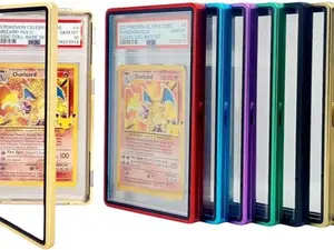 PSA Slab Bumper Case UV Resistant- Safeguard Stackable Magnetic Aluminum Metal Case For Graded Cards