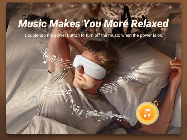 MERACH Eye Massager with Heat Compression and Bluetooth Music Eye Care Device for Relax Comfort Birthday Gift Ideas White Eye Massager