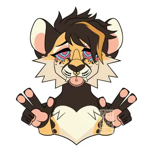 Hypnotic Zira Cheetah Furry Fursona Matte or Holographic Vinyl Sticker