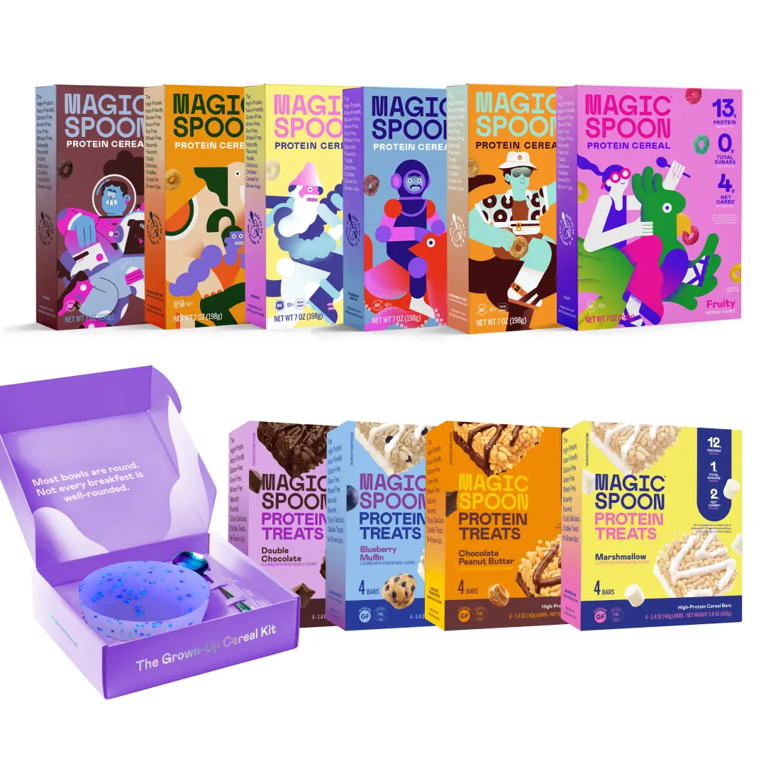 Magic Spoon High Protein Cereal & Treats TikTok Exclusive Bundle, 10 Boxes + Bowl & Spoon Set, High Protein, Keto-Friendly, Gluten-Free