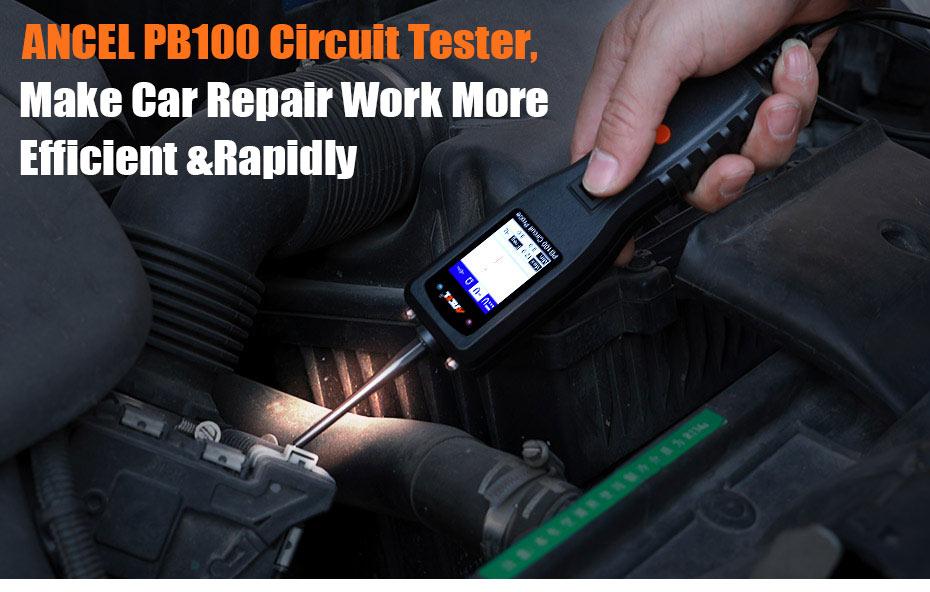 ANCEL PB100 Automotive Power Circuit Probe Tester, 12/24V Power Probe for Open/Short Circuit Testing, Continuity, Resistance, Relay & Diode Tester, 40FT Cable
