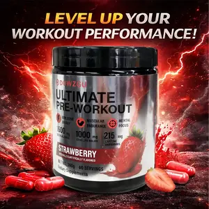 Pre Workout Powder for Men & Women | creatine monohydrate Energy Drink Mix for Workout | With Caffeine & Amino Acids | 60 Servings | Gym Starter Pack | Fitness Must Haves
