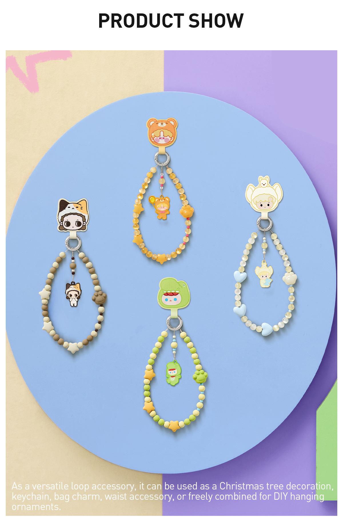 POP MART POP BEAN Pajama Party mobile phone chain POP MART POP BEAN Pajama Party mobile phone chain