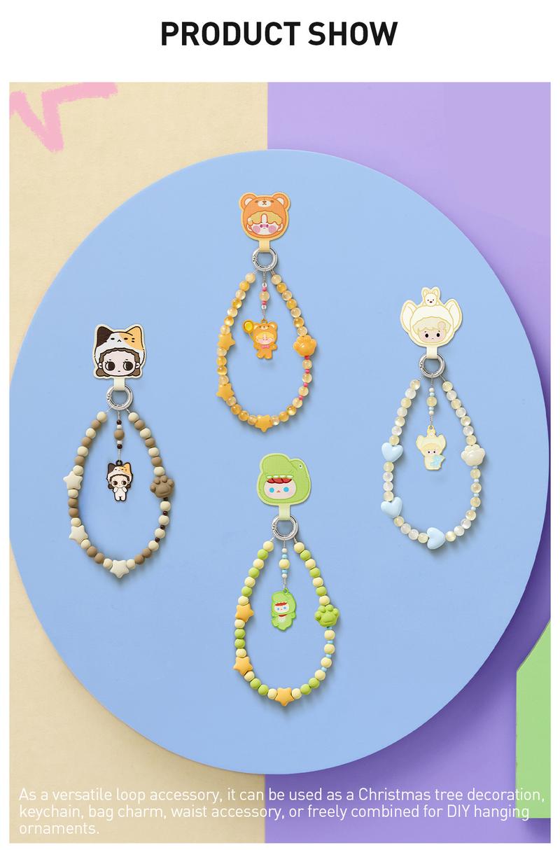 POP MART POP BEAN Pajama Party mobile phone chain POP MART POP BEAN Pajama Party mobile phone chain