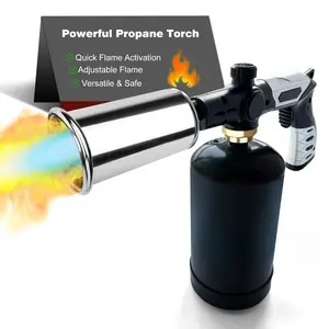 Culinary Propane Torch With Safety Lock Multiuse Food Torch For Grill Sous Vide Outdoor BBQ Charcoal Lighter adjustable