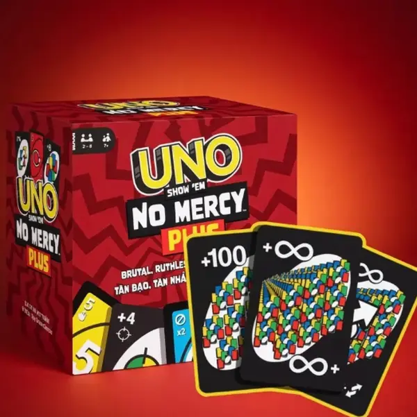 UNO No Mercy Card Game | Updated 45/165/194/196/220-Card Edition | Fun Family & Party Game